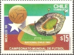 Stamps Chile -  CAMPEONATO  MUNDIAL  DE  FUTBOL  MÈXICO  ’86.  ESTADIO  NACIONAL.  CHILE,  1962.