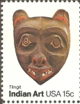 Stamps United States -  ARTE  POPULAR  AMERICANO.  MÀSCARA,  TLINGIT  TRIBU.