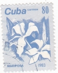 Sellos de America - Cuba -  FLORES- MARIPOSA