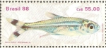 Stamps Brazil -  PECES.  NEON  VERDE,  MOENKHAUSIA.