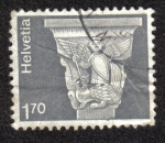 Stamps Switzerland -  Roman capital, St.-Jean-Baptiste Church, Grandson