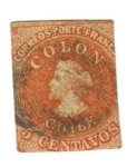 Stamps Chile -  Colón. Impresión en Chile (1854)