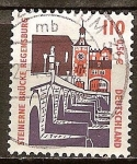Sellos de Europa - Alemania -  Puente de piedra en Regensburg.