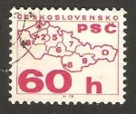 Sellos de Europa - Checoslovaquia -  2177 - Código postal, mapa con los números de las regiones