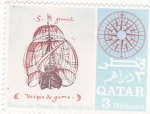 Sellos de Asia - Qatar -  Vasco de Gama- San Gabriel