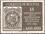 Stamps Bolivia -  15  ANIVERSARIO  DE  LA  FEDERACIÒN  FILATÈLICA  BOLIVIANA.