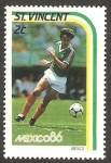 Sellos del Mundo : America : Saint_Vincent_and_the_Grenadines : Mundial de fútbol México 86, jugador mexicano