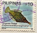 Sellos de Asia - Filipinas -  Oxymonacanthus pez de nariz larga