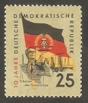 Stamps Germany -  442 - 10 anivº de la República Democrática Alemana