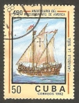 Stamps Cuba -  490 anivº del descubrimiento de América, carabela La Niña