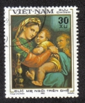 Stamps Vietnam -  Virgen Madre sentada en la silla