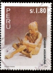 Stamps : America : Peru :  hombre aguaruma