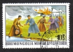 Sellos del Mundo : Asia : Mongolia : Lucha de Brigada de la Cubeta  al Fuego