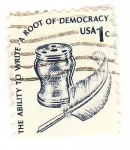 Stamps : America : United_States :  tintero y pluma