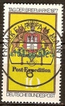 Stamps Germany -  Dia del sello 1977 Mensaje Expedición Hamburgo. 
