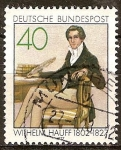 Stamps Germany -  150a Aniv de la muerte de Wilhelm Hauff (poeta y novelista).