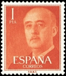 Stamps Spain -  ESPAÑA SEGUNDO CENTENARIO Nº 1153 ** 1P ROJO GENERAL FRANCO 