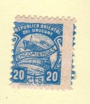 Stamps : America : Uruguay :  Scott Q47. Barco y tren.