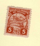 Stamps Uruguay -  Scott Q70. Barco y tren.