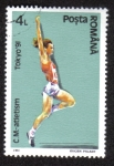Stamps Romania -  Long jump