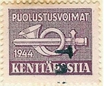 Stamps : Europe : Finland :  Espada y corneta. Militares