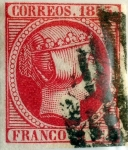 Sellos del Mundo : Europe : Spain : Scott#19 6 cuartos 1853