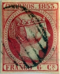 Stamps Spain -  Scott#19 6 cuartos 1853
