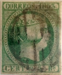 Stamps Spain -  Scott#22 5 reales 1853