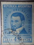 Stamps : America : Argentina :  Centenrio del Sello Postal 1856-1956 - Dr. Juan Gregorio Pujol (Abogado) 1817´1861