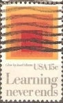 Stamps United States -  EL  APRENDIZAJE  NUNCA  TERMINA.  HOMENAJE  AL  CUADRADO  POR  JOSEF  ALBERS.