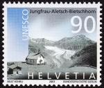 Stamps : Europe : Switzerland :  SUIZA - Alpes suizos Jungfrau-Aletsch