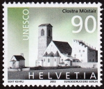 Stamps : Europe : Switzerland :  SUIZA - Convento benedictino de Saint-Jean-des-Soeurs en Müstair
