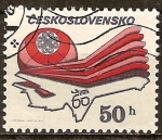 Sellos de Europa - Checoslovaquia -  Año Mundial de las Comunicaciones y el 60 Aniv de checoslovacos Airlines.