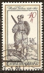 Stamps Czechoslovakia -  Traje de época a partir de viejos grabados(Soldado de H.Goltziuse().