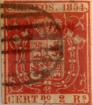 Stamps Spain -  Scott#28 2 reales 1854