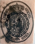 Stamps : Europe : Spain :  Scott#O6 1 onza 1855