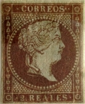 Stamps : Europe : Spain :  2 reales 1856
