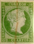 Stamps : Europe : Spain :  2 cuartos 1856-59