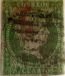 Stamps : Europe : Spain :  2 cuartos 1855