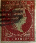 Stamps Europe - Spain -  4 cuartos 1855