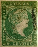 Stamps : Europe : Spain :  2 cuartos 1856
