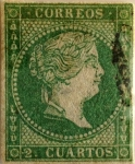 Sellos del Mundo : Europe : Spain : 2 cuartos 1856