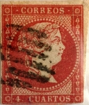 Stamps Europe - Spain -  4 cuartos 1856-59