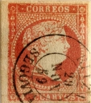 Stamps : Europe : Spain :  4 cuartos 1856-59