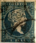 Stamps Spain -  1 real 1856-59