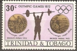 Stamps : America : Trinidad_y_Tobago :  JUEGOS  OLÌMPICOS  1972.  LEVANTAMIENTO  DE  PESAS.