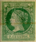 Stamps Spain -  2 cuartos 1860