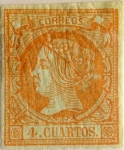 Stamps Spain -  4 cuartos 1860