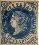 Stamps Spain -  12 cuartos 1862