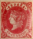 Stamps Spain -  19 cuartos 1862